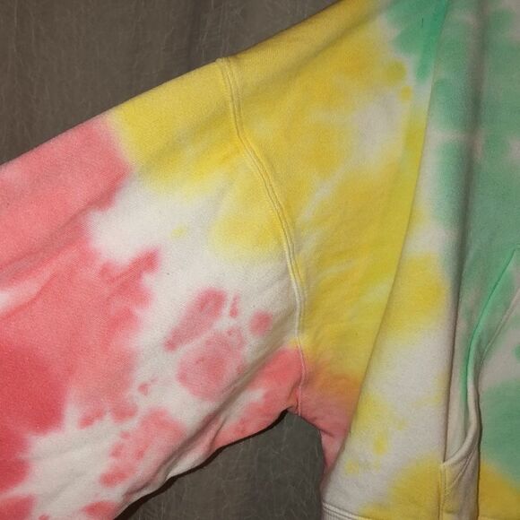 ivory ella M Crop Tie Dye Full Zip Drawstring Hoodie - Picture 4 of 12